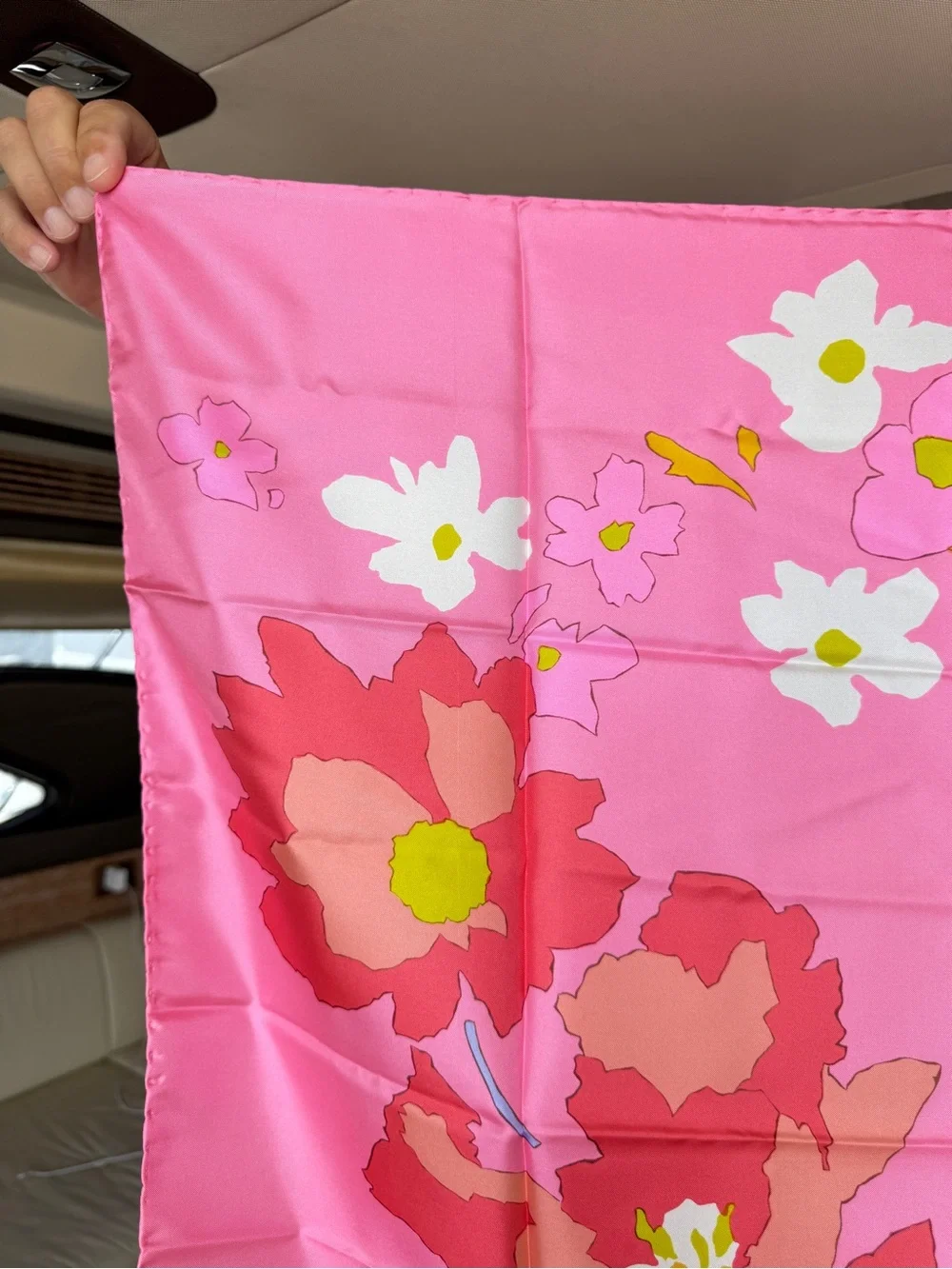 Dior Pink Floral Silk Scarf